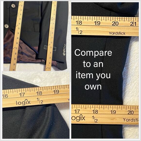 New Samuelsohn 40R Solid Black Designer Luxury Blazer Sport Jacket Super 130s - Picture 12 of 14